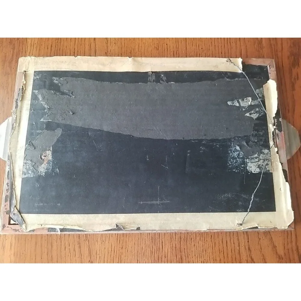 Vintage Mirrored Tray 11x17 Wooden Frame
